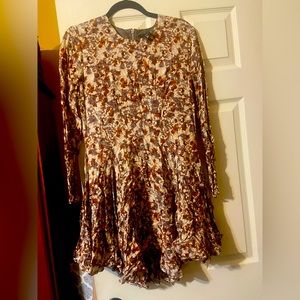 Long sleeve skater dress with exposed zipper